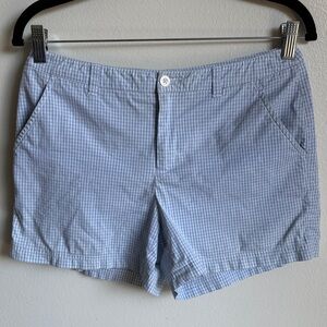 Vintage Ralph Lauren Checkered Light Blue Shorts, Cotton Nylon Blend, 4